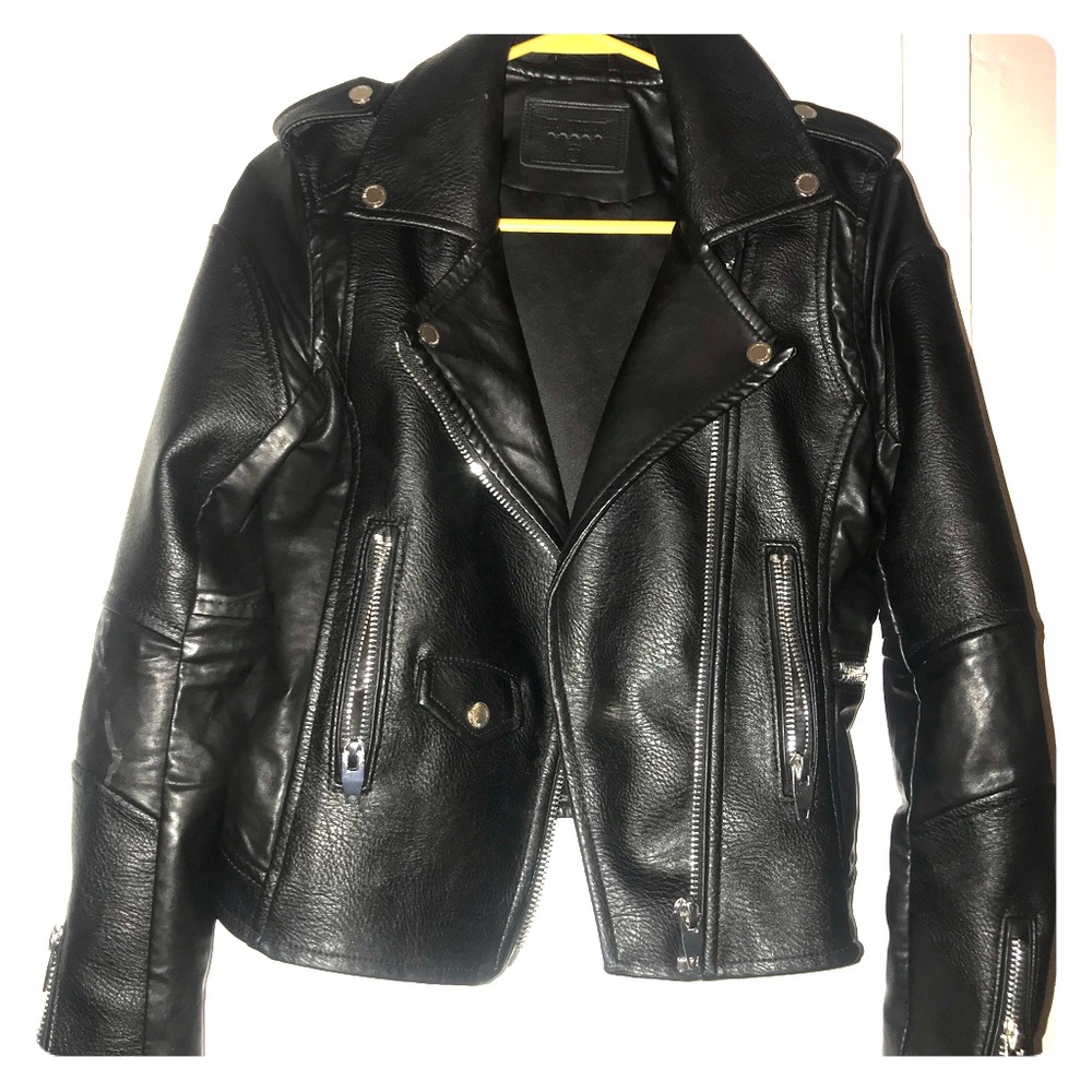 Blank NYC Faux Leather Moto Jacket size xs